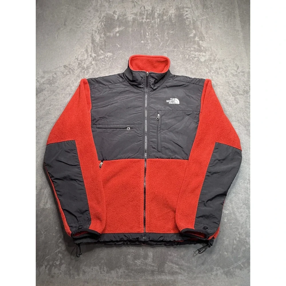 The North Face Denali Fleece Jacket Mens Medium Red Black Polartec Zip Up